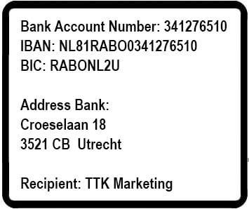 Bank Transfer information