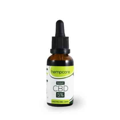 Raw Hempcare CBD 5% 30ml flesje vista frontal.