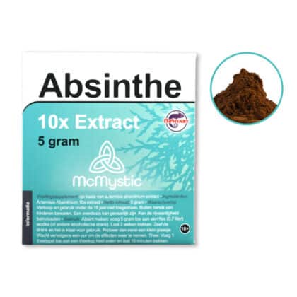 Absinthe 10x extract 5 gram vooraanzicht + inhoud McMystic