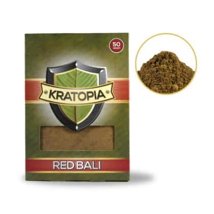 Rot Bali Kratom Vorderansicht + Inhalt Kratopia