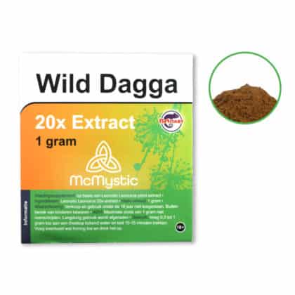 Wild Dagga 20x 1 gram Vooraanzicht + inhoud McMystic