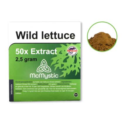 Wild Lettuce 50x 2,5 gram Front view + contents McMystic