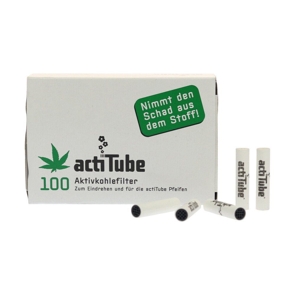 actiTube - active charcoal filters - aktivkohlefilter - actief koolfilter -  100 x 8mm