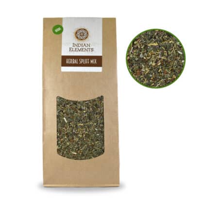 Herbal Spliff mix 250 gram front view + contents Indian Elements